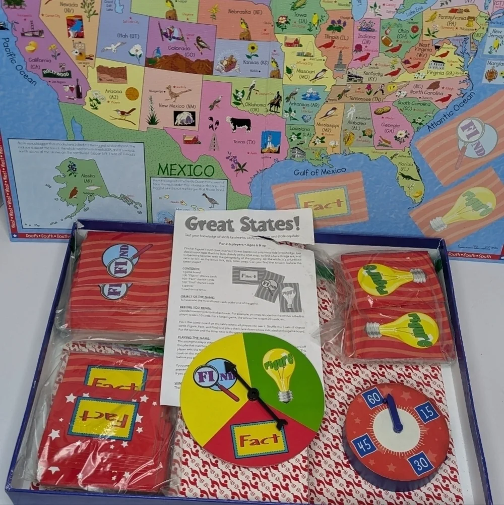 Great States United States Facts Board Game